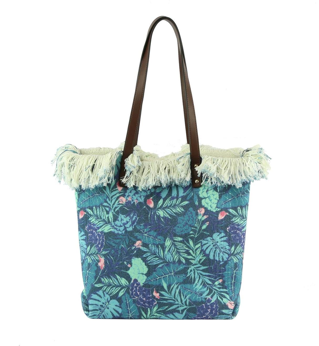 FLOWER LEAF PATTERN STRAW TOTE BAG FOR VACATION by hfstylish