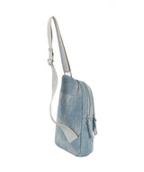 Double compartments denim Sling bag by hfstylish