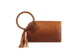 HF  Tassel Accented Embossed Wristlet Clutch  JYV-0374 by hfstylish