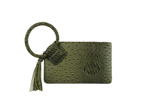 HF  Tassel Accented Embossed Wristlet Clutch  JYV-0374 by hfstylish