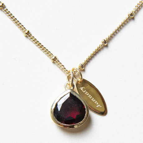 January Garnet Birthstone Necklace by Tiny Rituals