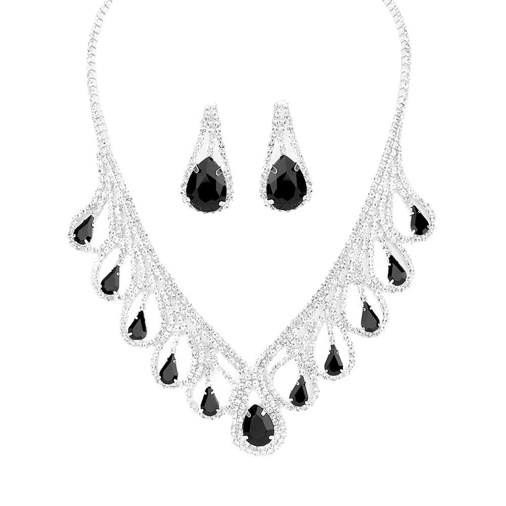 Teardrop Crystal Rhinestone Collar Necklace by Madeline Love