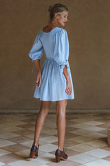 Jolie Puff Sleeve Linen Mini Dress by ELF