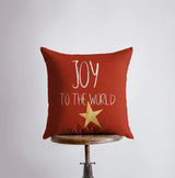 Joy to the World | Red Throw Pillow | Home Decor | Christmas Pillow Cover | Christmas Décor | Red Throw Pillow | Luxury Home Decor | Mom Gift by UniikPillows