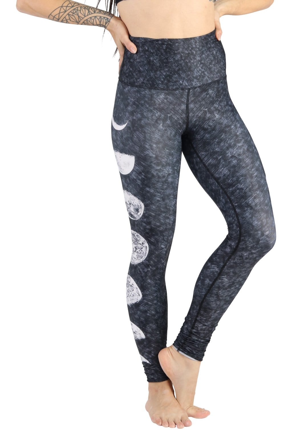 Just a Dark Moon Phase Printed Yoga Legging by Yoga Democracy