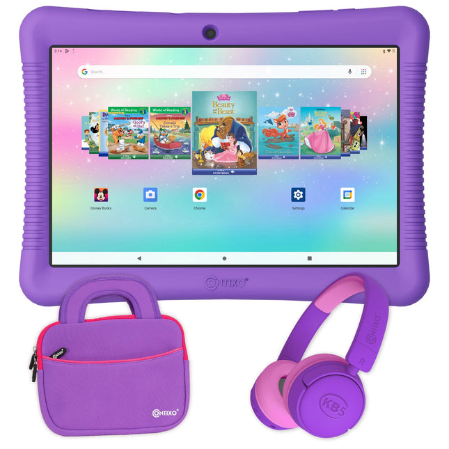 Contixo K102 10" Kids Tablet, Bluetooth Headphones, Tablet Bag, & Stylus Bundle by Contixo
