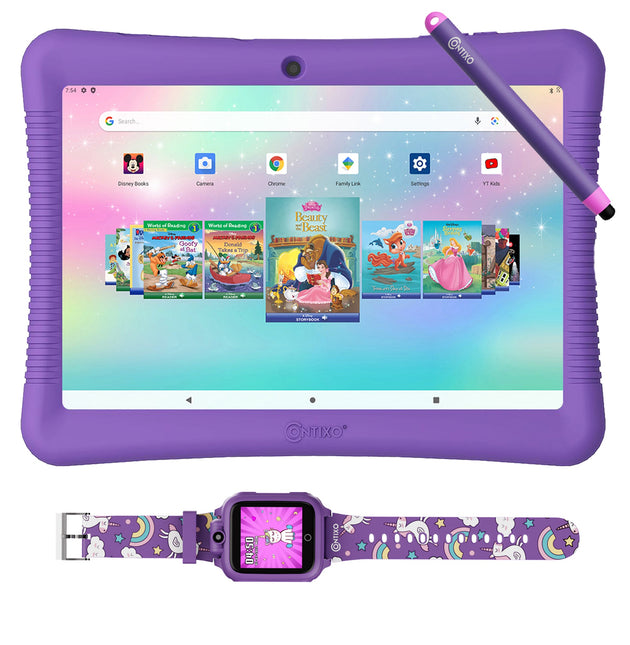 Contixo K102 10" Kids Tablet with Stylus and Smart Watch Bundle by Contixo