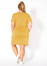 Plus Size V-Neck T-shirt Dress With Pocket by Shop at Konus