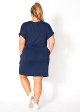 Plus Size V-Neck T-shirt Dress With Pocket by Shop at Konus