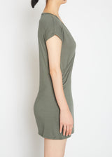 Basic Women's V-Neck Mini Wrap Dress by Shop at Konus