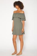 Women's Basic Off Shoulder Midi Dress by Shop at Konus