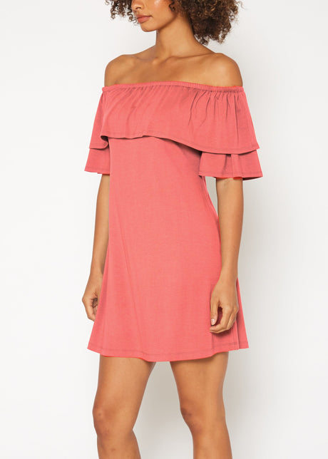 Women's Basic Off Shoulder Midi Dress by Shop at Konus