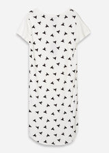 Konus Women's Printed Hi-Lo Elongated Tee In White by Shop at Konus