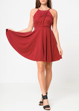 Women's Halter Neck Gathered Front Dress by Shop at Konus