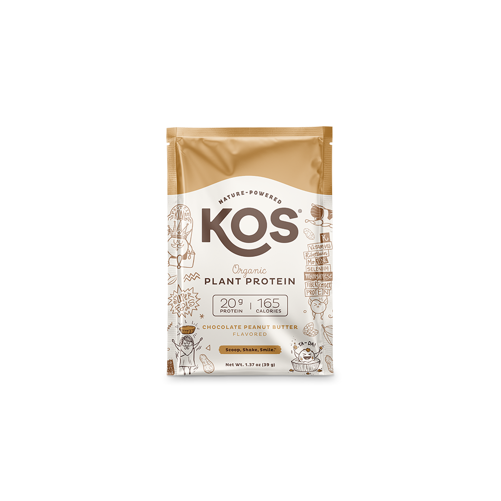 KOS Organic Plant Protein, Chocolate Peanut Butter, Single Serving by KOS.com