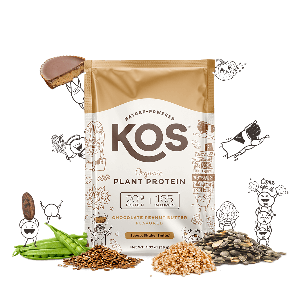 KOS Organic Plant Protein, Chocolate Peanut Butter, Single Serving by KOS.com