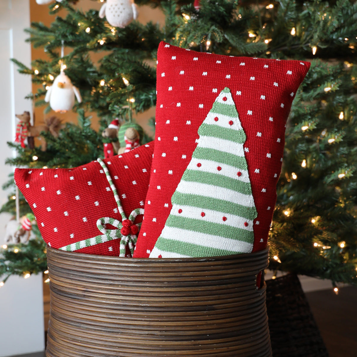 Striped Tree Lumbar Pillow by Melange Collection