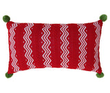 Red Zig-Zag Stripe Lumbar Pillow by Melange Collection