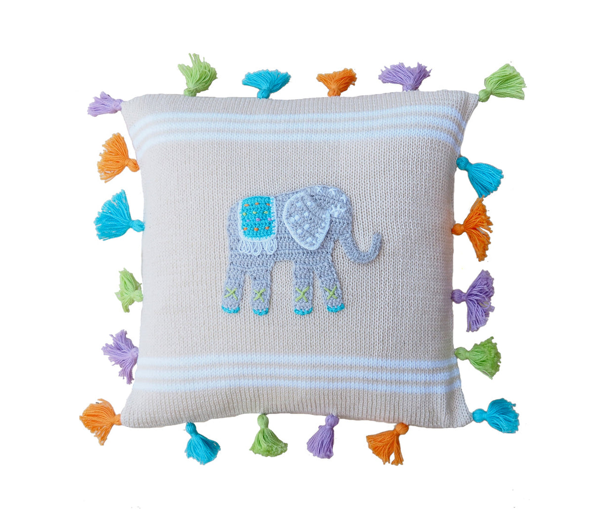 Elephant Tassel 10" Pillow by Melange Collection