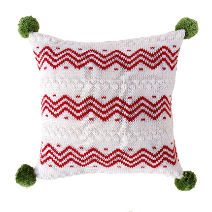 Zig Zag Stripe 10" Pillow, Ecru/Red by Melange Collection
