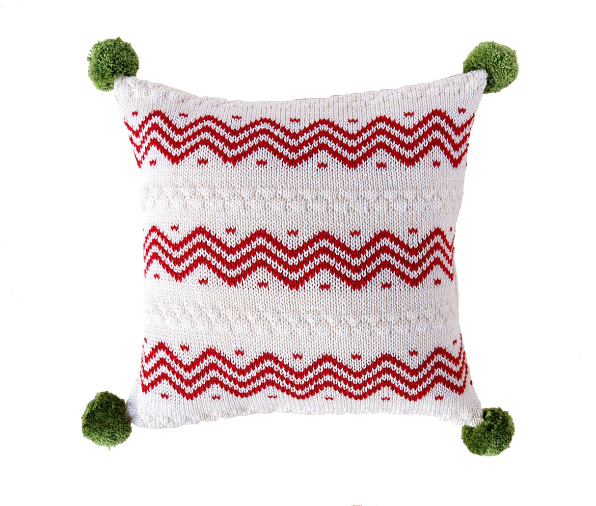 Zig Zag Stripe 10" Pillow, Ecru/Red by Melange Collection