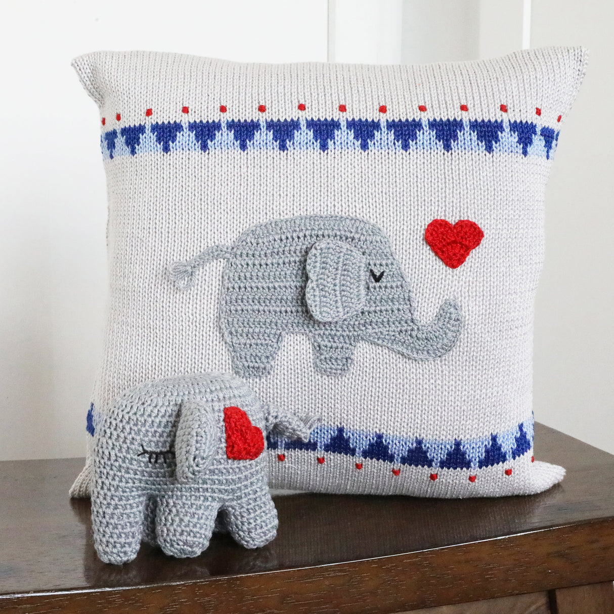 Elephant with Heart 10" Pillow by Melange Collection