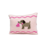 Valentine Puppy Mini Pillow, Pink by Melange Collection