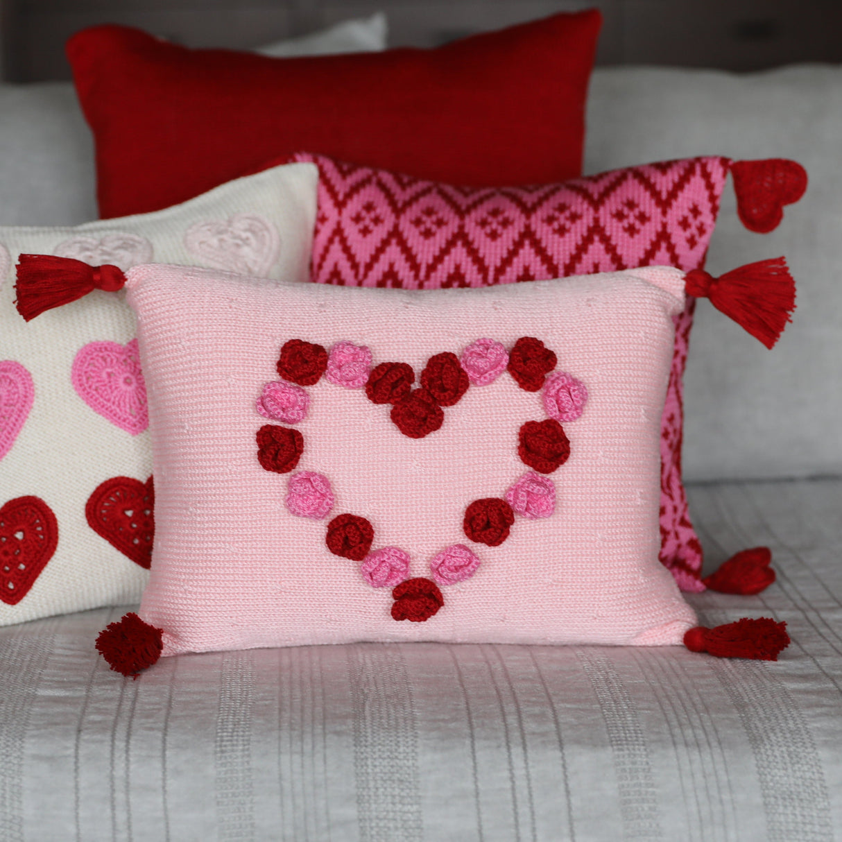 Flower Heart 8 x 11 Pillow by Melange Collection