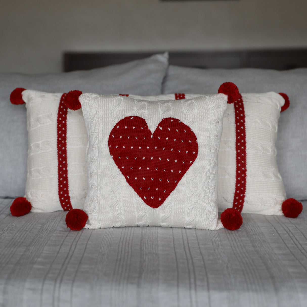 Cable Knit Heart 10" Pillow by Melange Collection