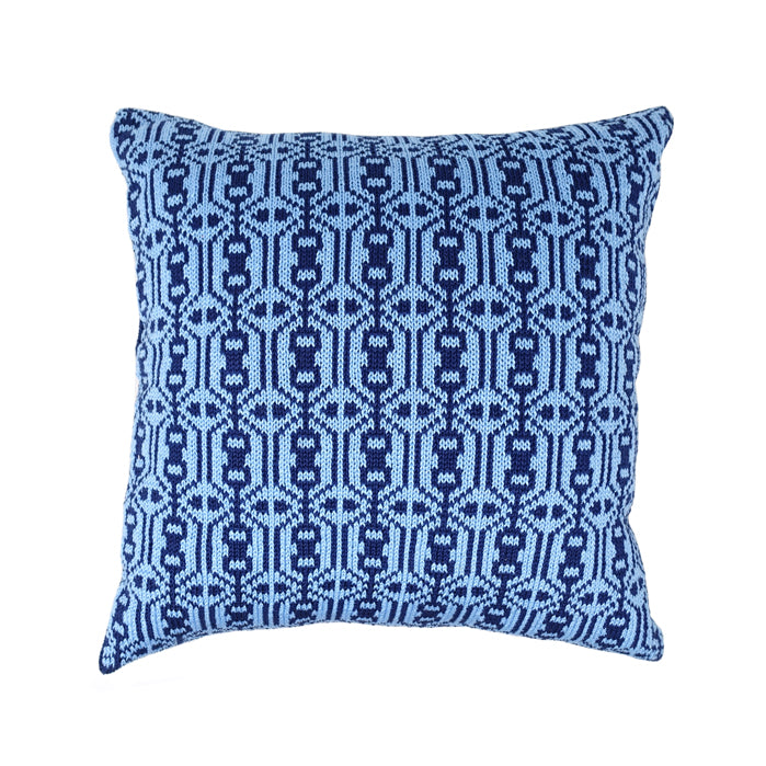 Blue Nordic Pattern Pillow, 14" by Melange Collection