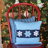 Blue Snowflake Pillow, 12" by Melange Collection