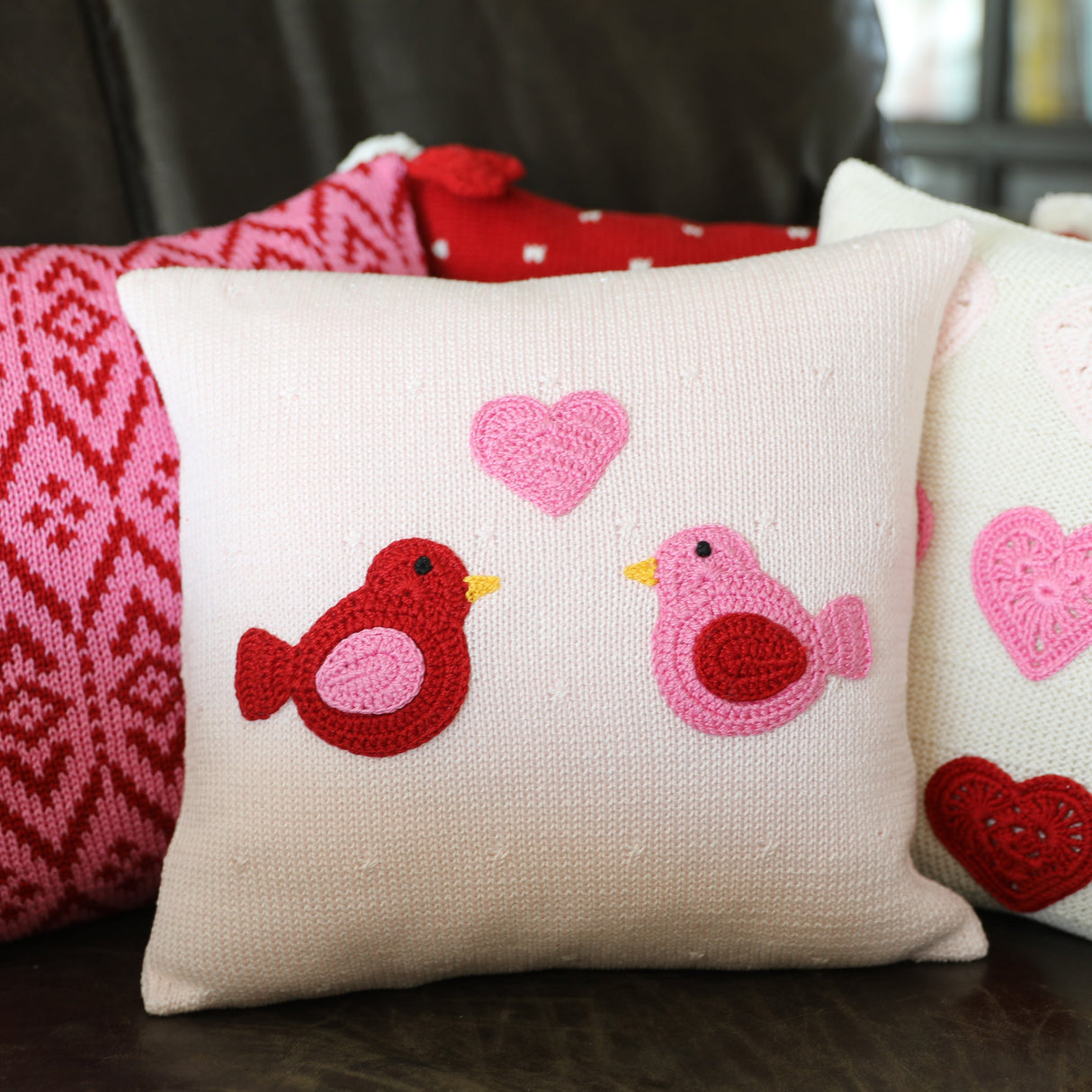 Love Birds Pillow, 10" by Melange Collection