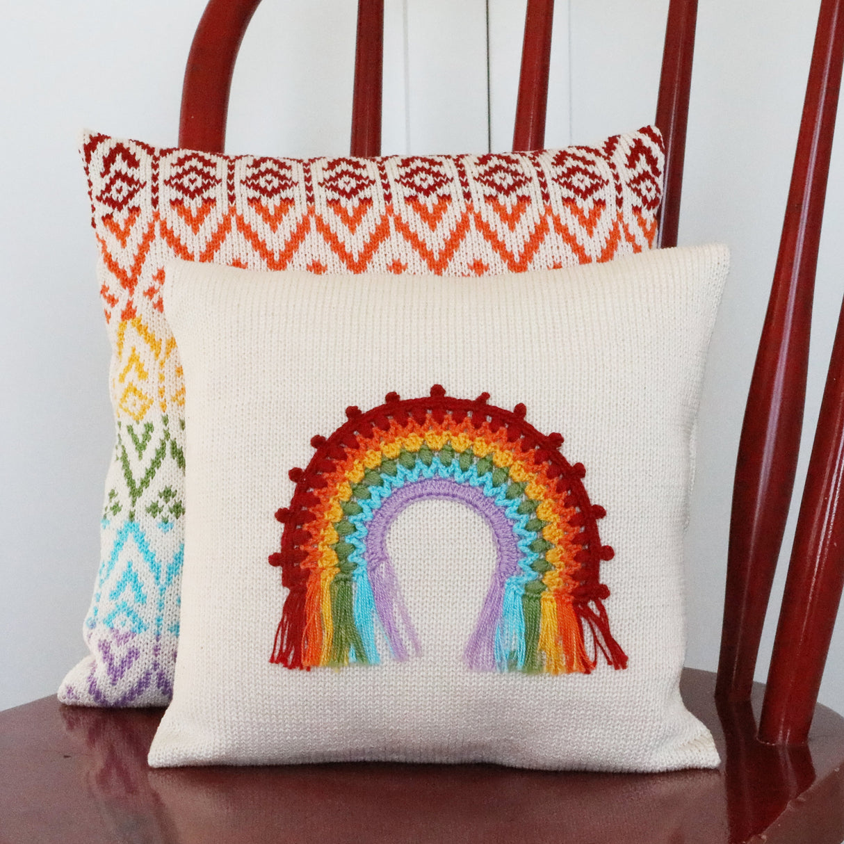 Rainbow Pattern 12" Pillow by Melange Collection