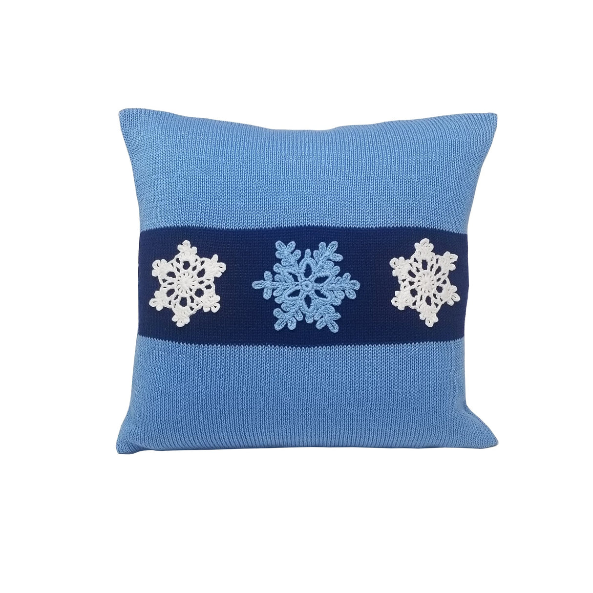 Blue Snowflake Pillow, 12" by Melange Collection