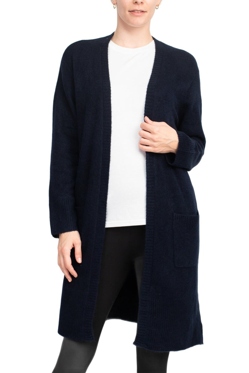 Velvet Heart Open Front Long Sleeve Ribbed Cuffs and Hem Knit Oversize Cardigan with Pockets by Curated Brands