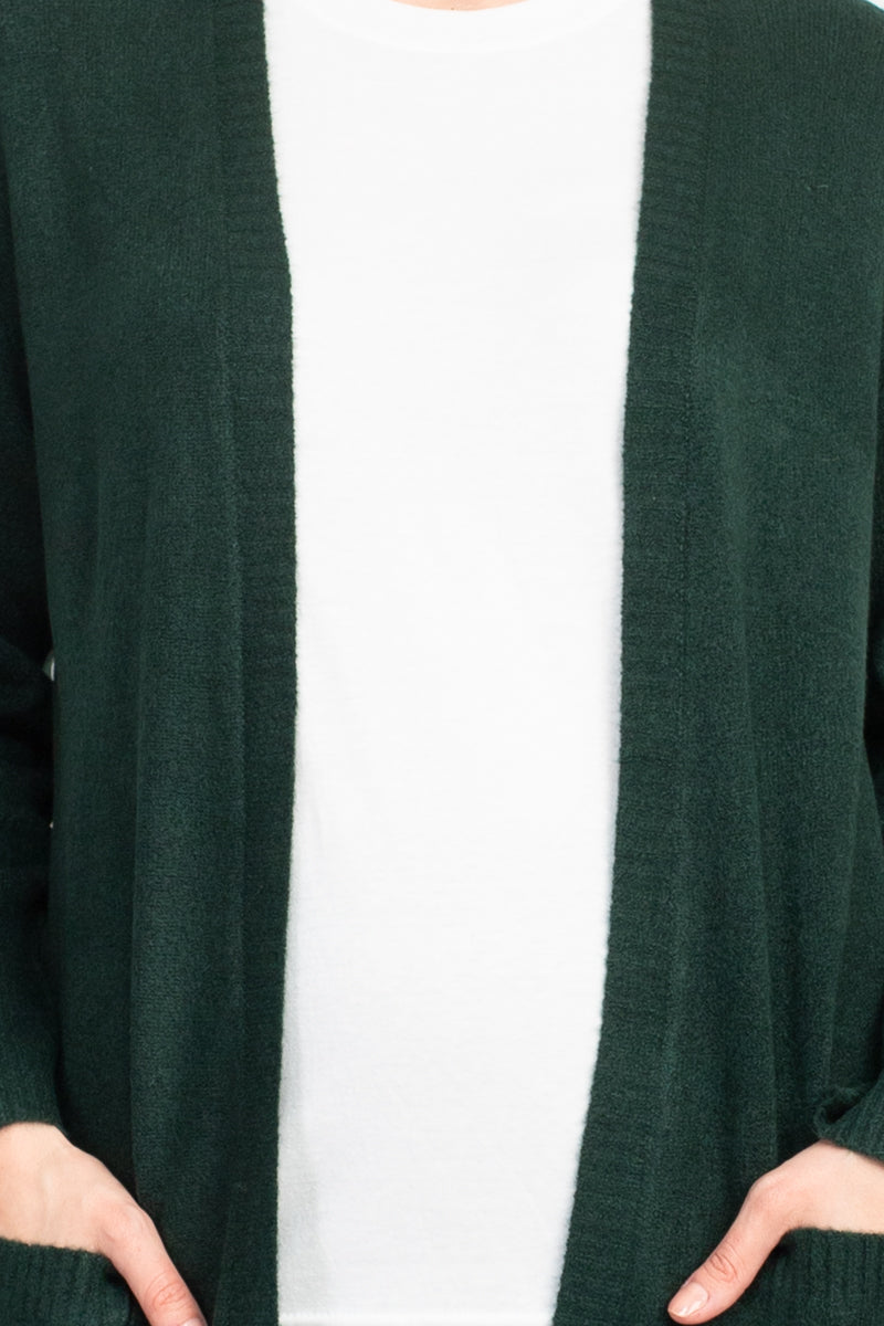 Velvet Heart Open Front Long Sleeve Ribbed Cuffs and Hem Knit Oversize Cardigan with Pockets by Curated Brands