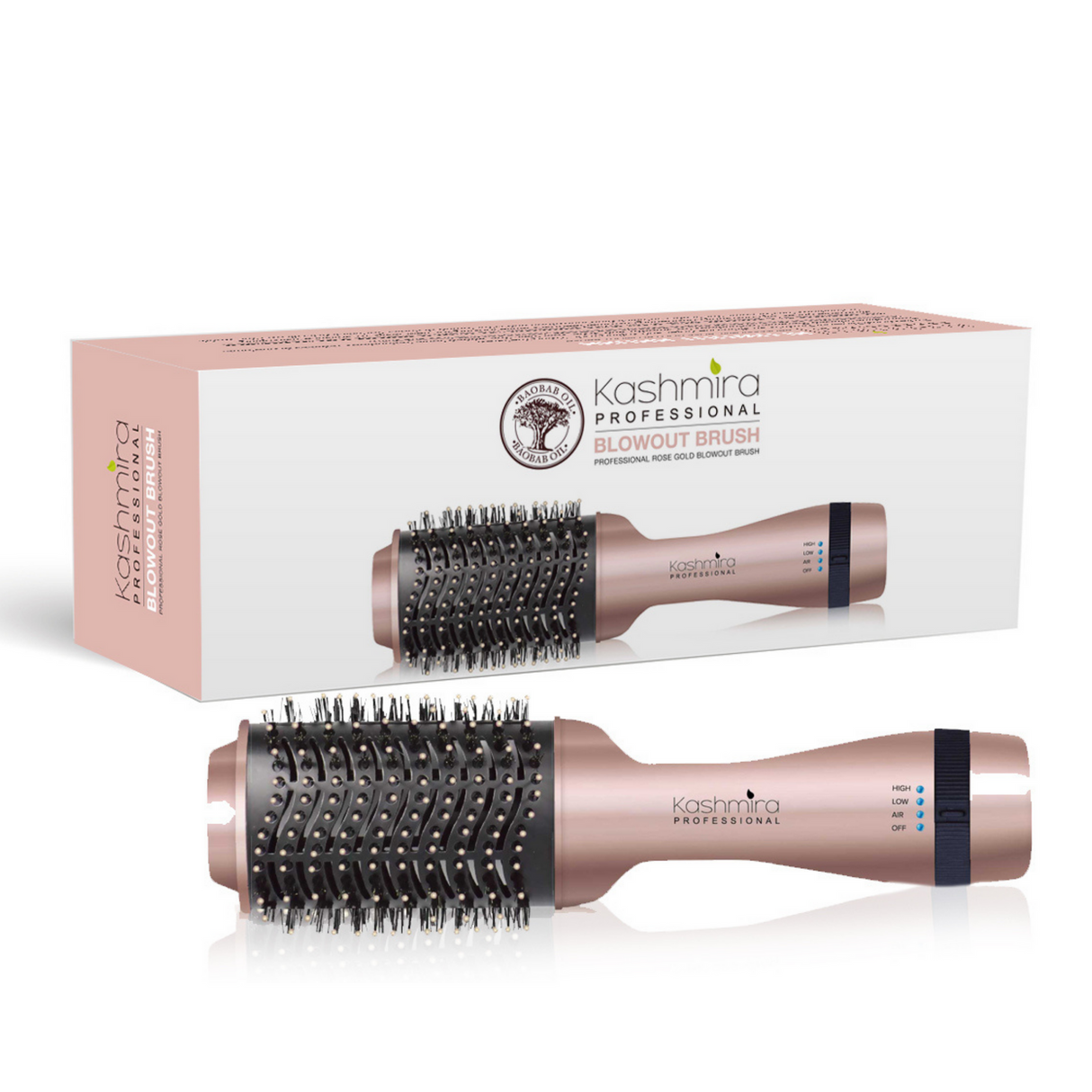 2-in-1 Volumizing Blowout Brush - Rose Gold