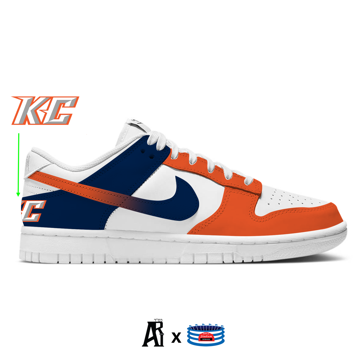 "Keystone College" Nike Dunk Low Shoes by Stadium Custom Kicks