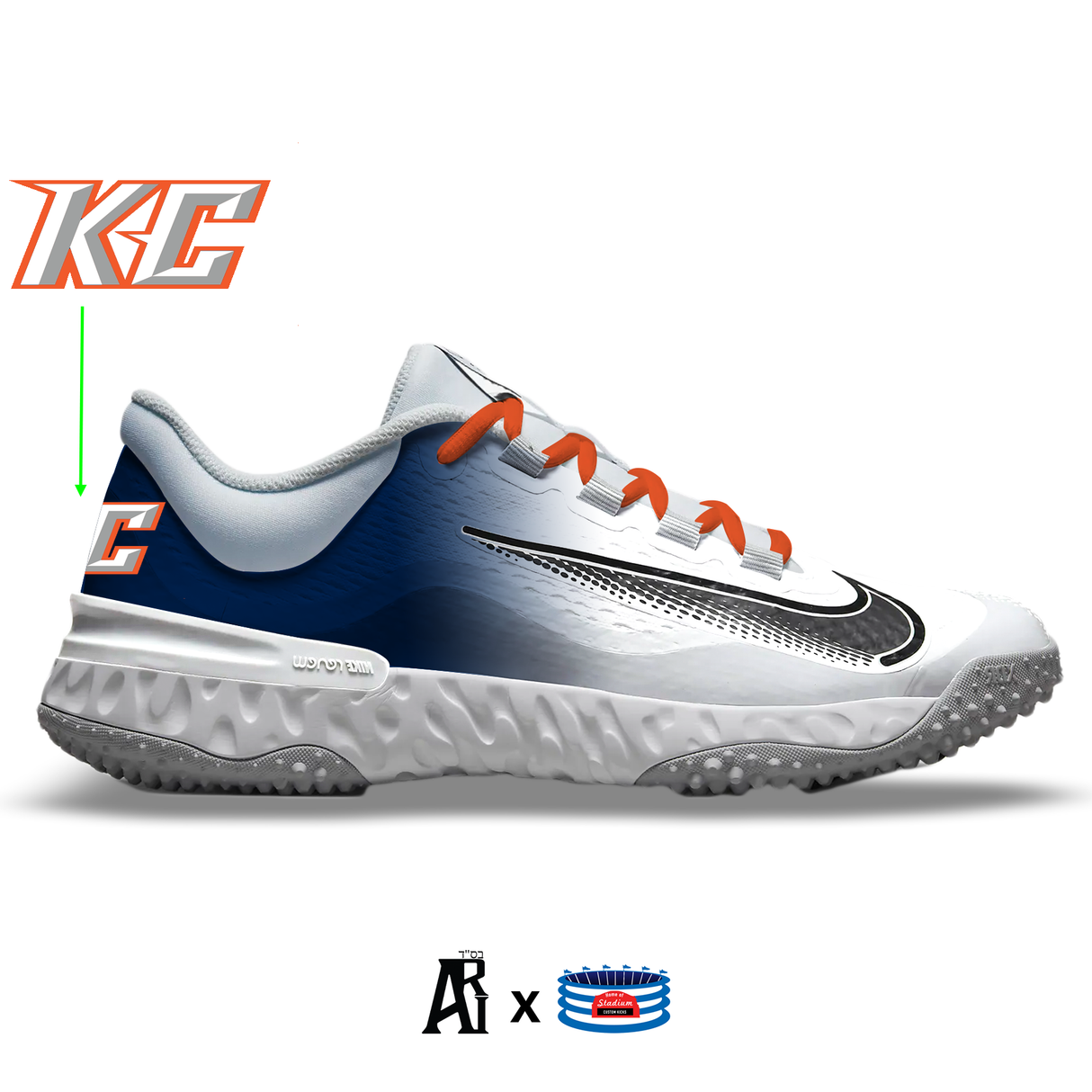 "Keystone College 2.0" Nike Alpha Huarache Elite 4 Turfs by Stadium Custom Kicks