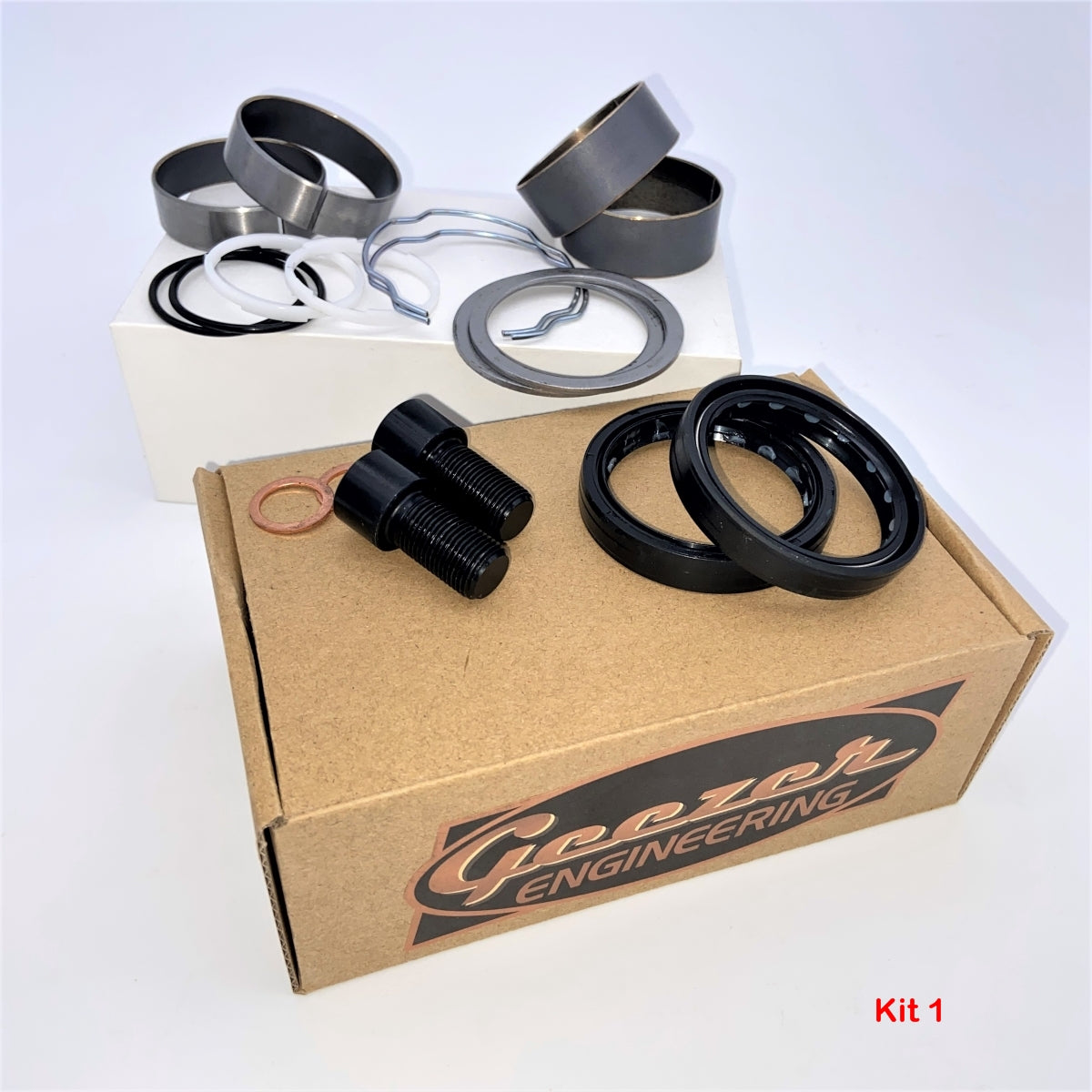 Harley Touring 49mm Fork Rebuild Kit replaces 2 x OEM Kit # 91700025 by GeezerEngineering LLC