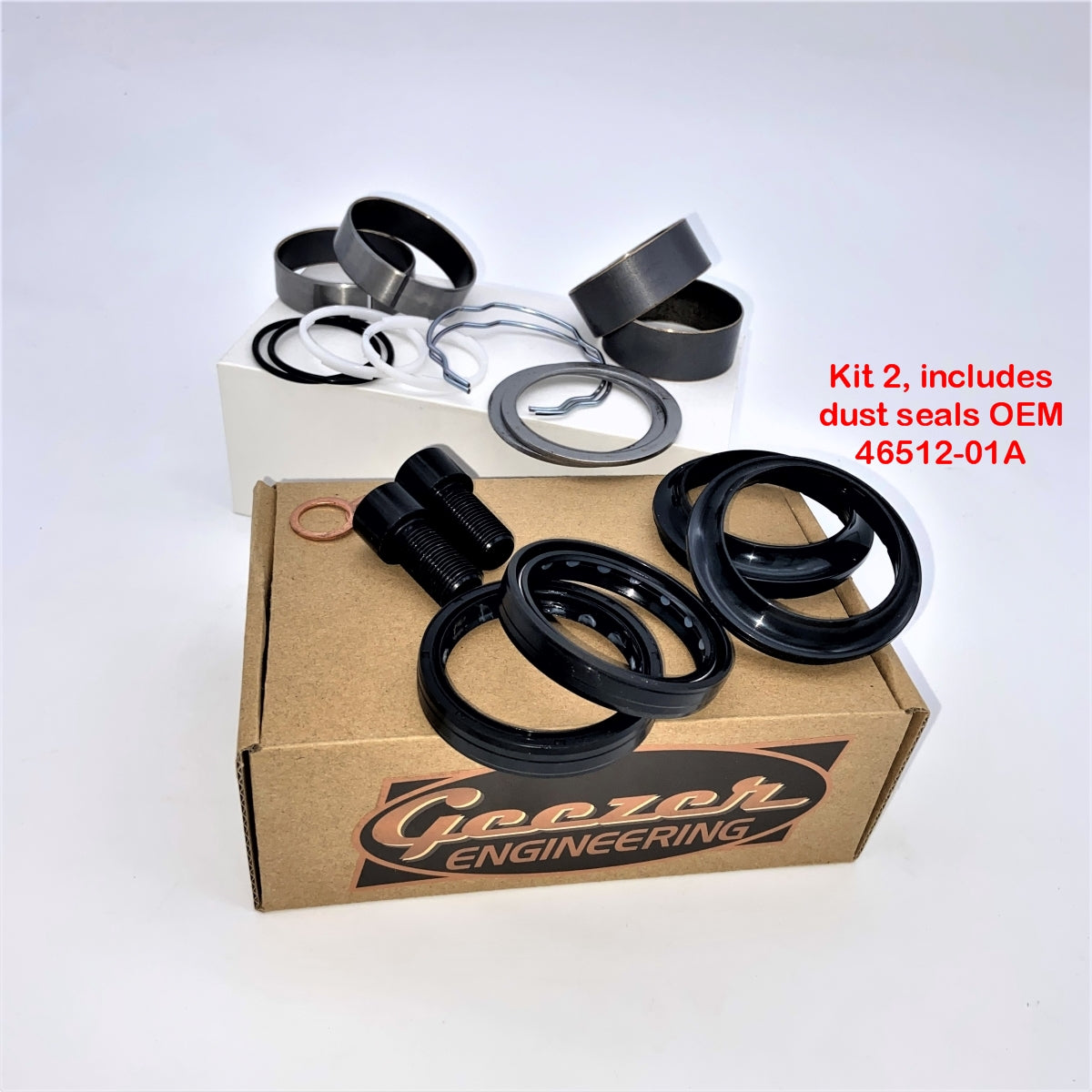 Harley Touring 49mm Fork Rebuild Kit replaces 2 x OEM Kit # 91700025 by GeezerEngineering LLC