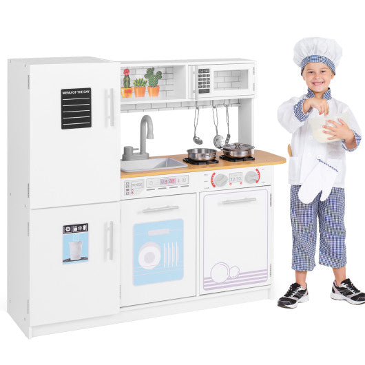 Toddler Pretend Play Kitchen Toy with Stove for 3+ Boys and Girls-White