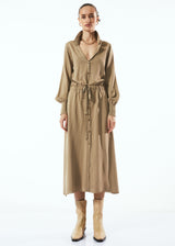 Camel Knitwear Shirt Dress by BYNES NEW YORK | Apparel & Accessories