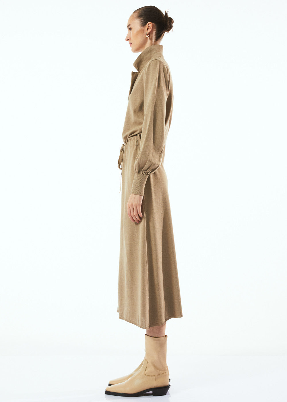 Camel Knitwear Shirt Dress by BYNES NEW YORK | Apparel & Accessories