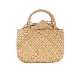 Drawstring straw basket bag by hfstylish