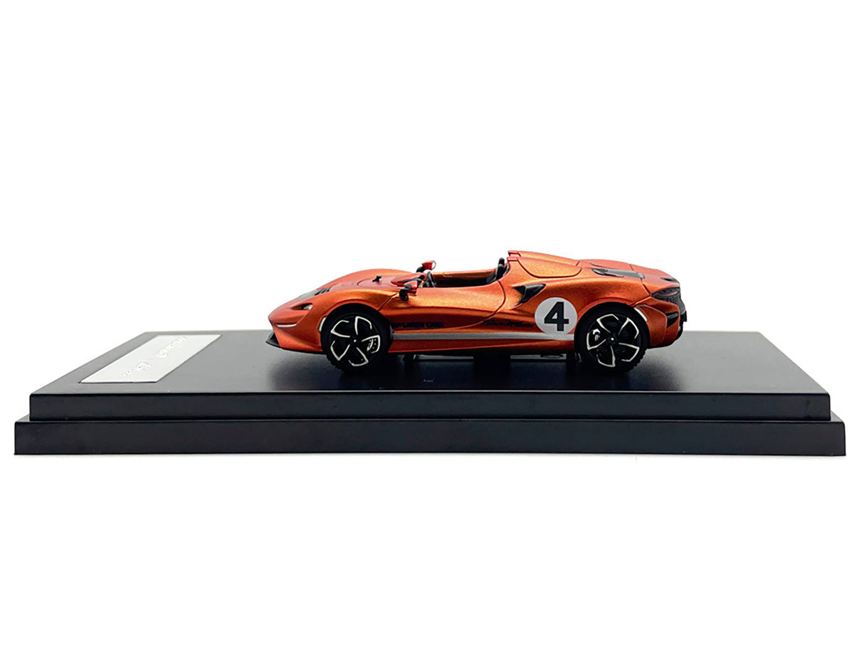 McLaren Elva Convertible #4 Matt Orange Metallic 1/64 Diecast Model Car by LCD Models