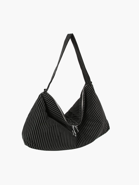 Pinstripe Large Shoulder Bag by hfstylish