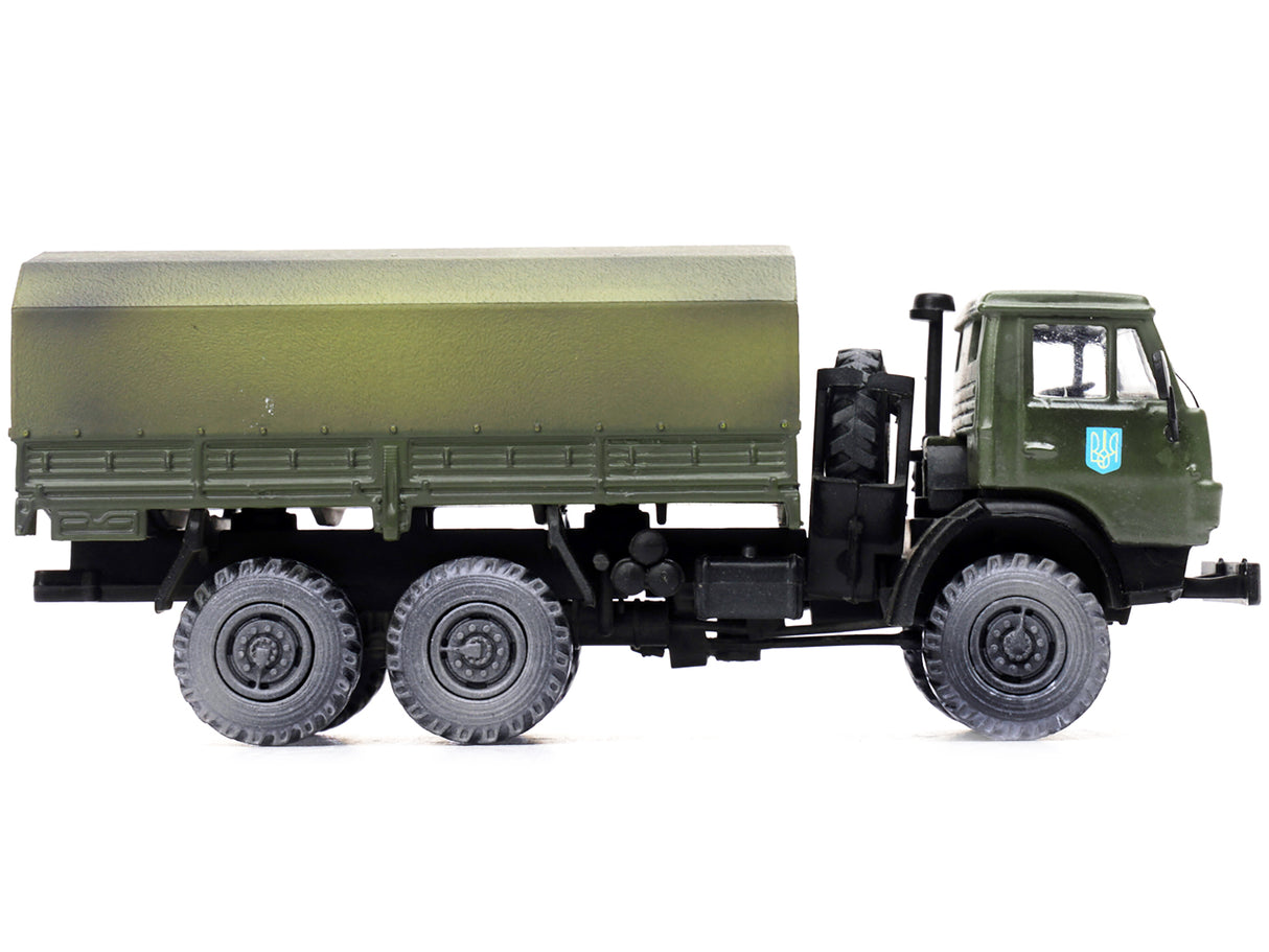 Kamaz 4310 Transport Truck Green (Weathered) "Ukrainian Ground Forces" 1/72 Diecast Model by Legion