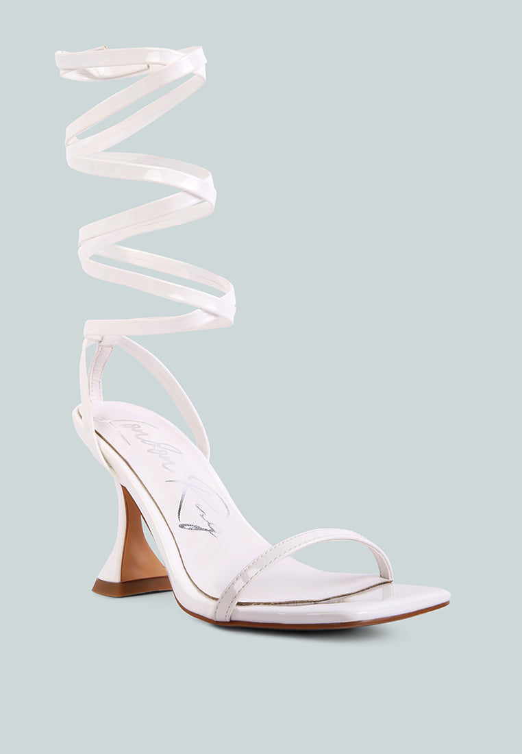 lewk strappy tie up spool heel sandals by London Rag