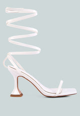 lewk strappy tie up spool heel sandals by London Rag